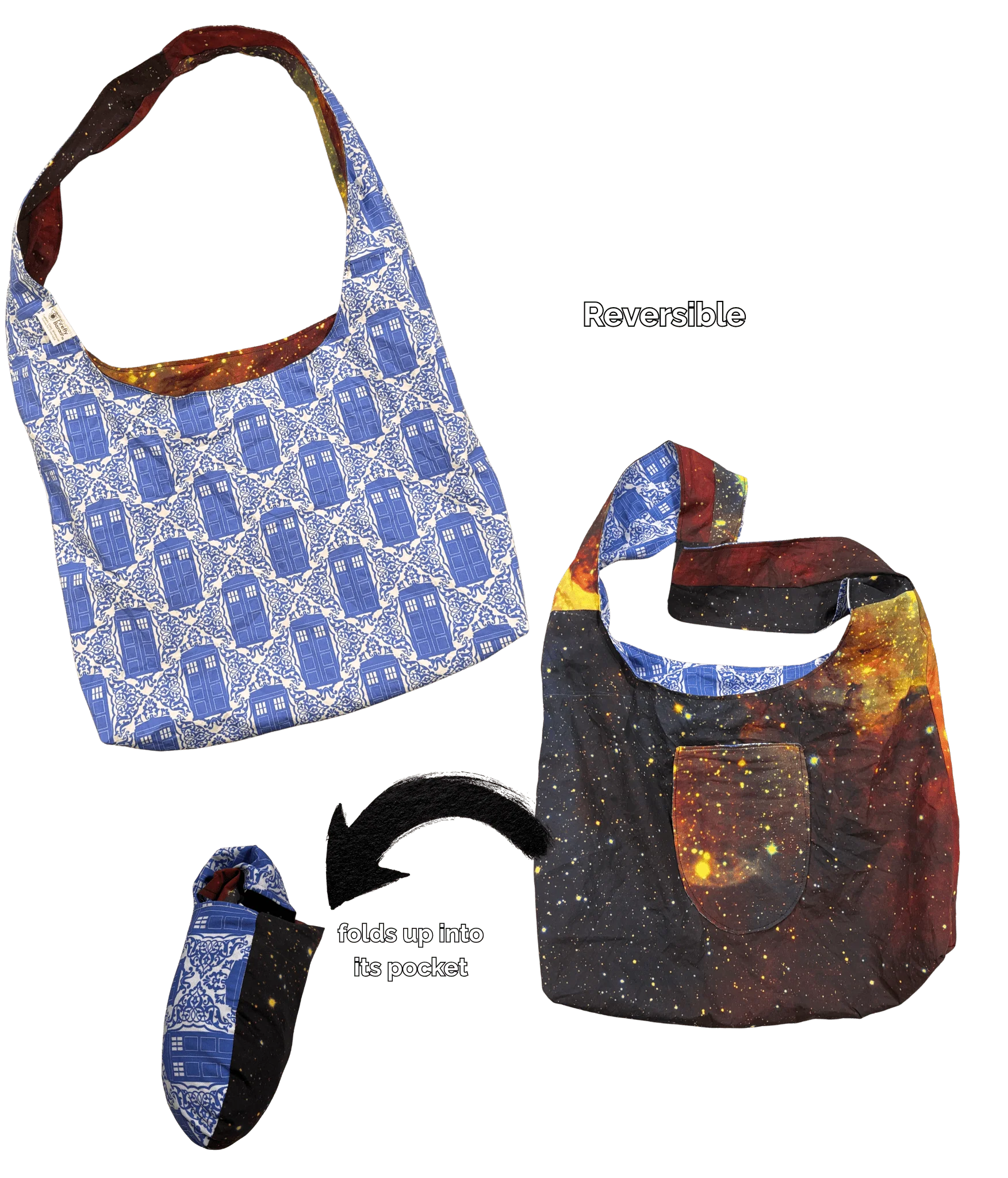 Hobo Bag - Cotton Reversible Double Layered - Image 9
