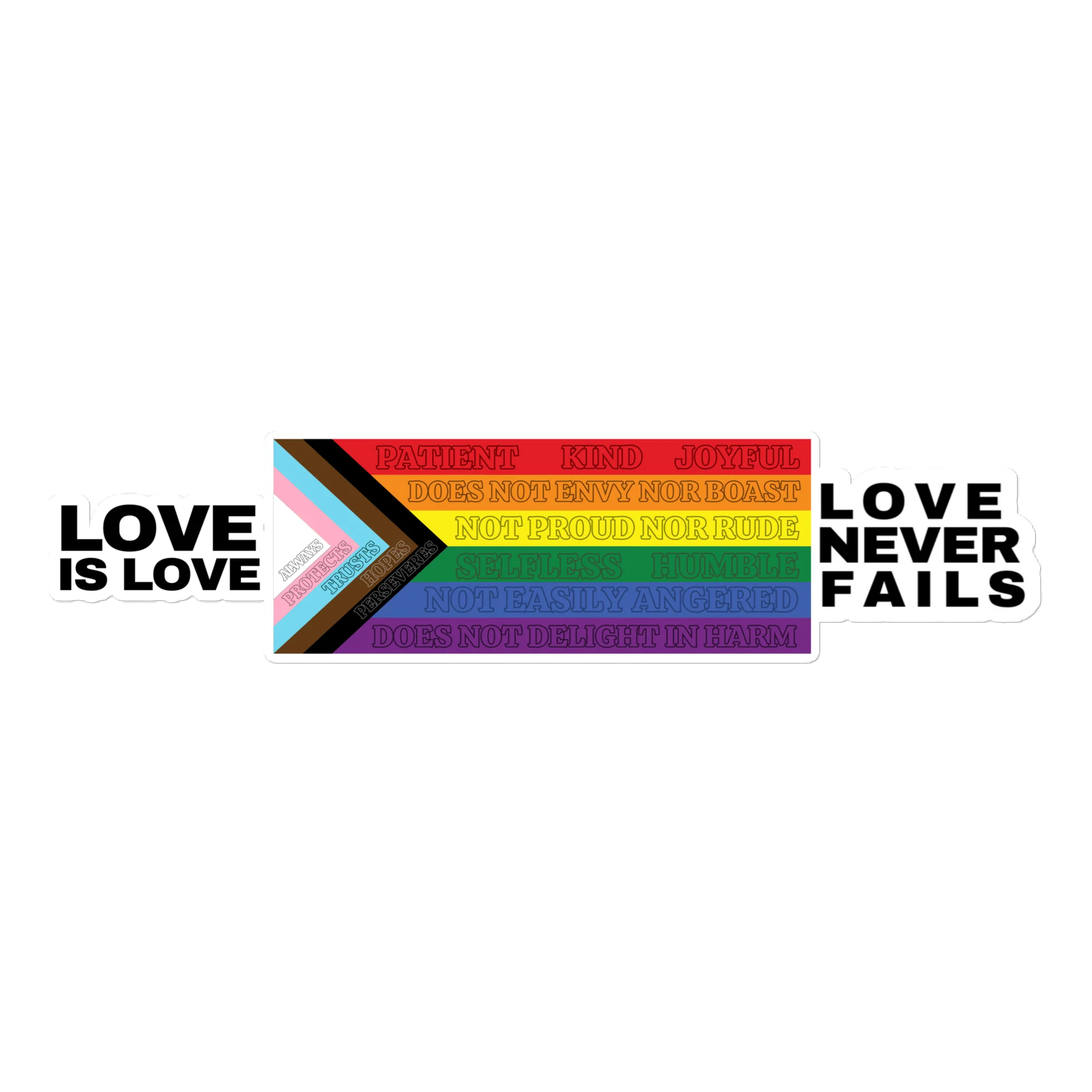 Love Never Fails bumper sticker