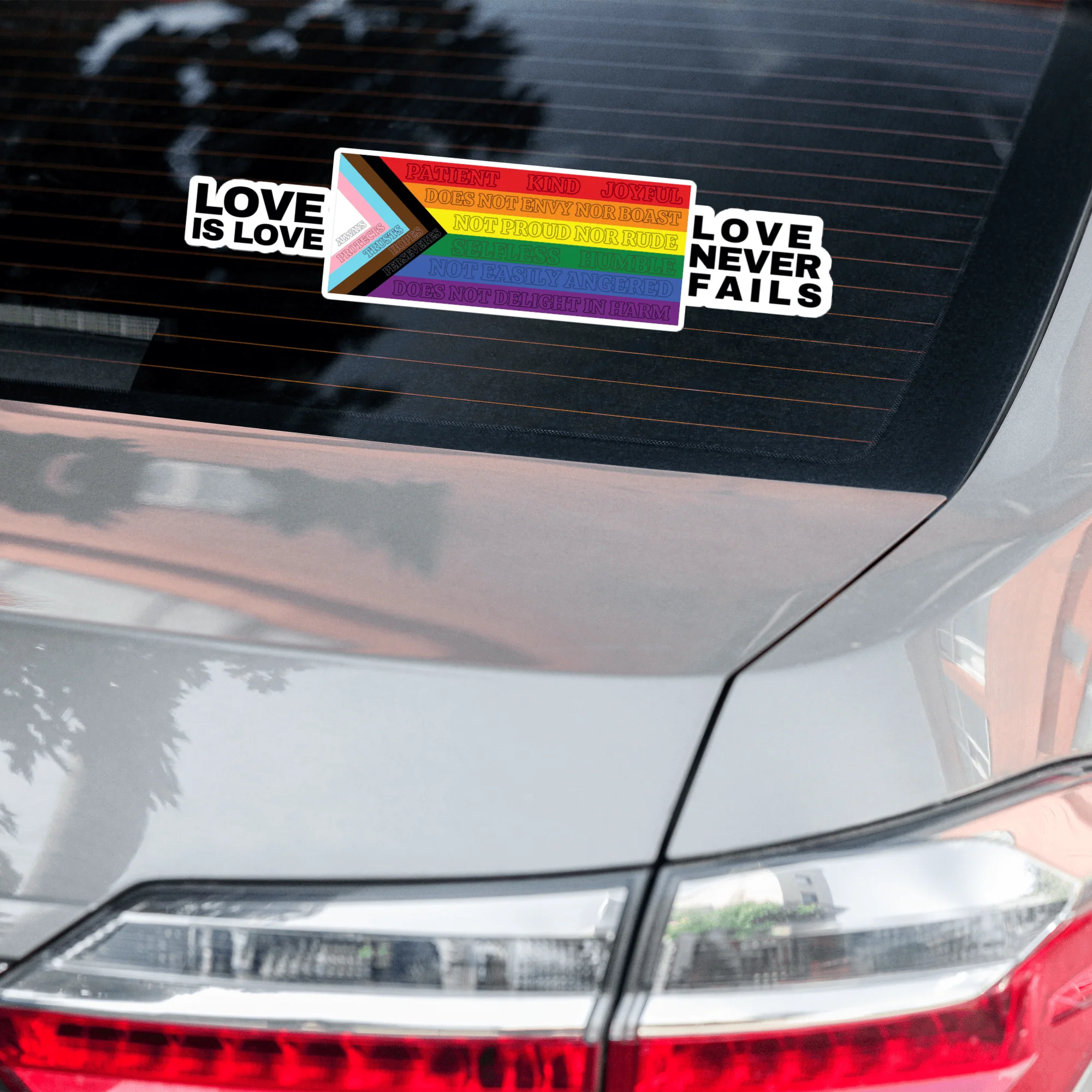 Love Never Fails bumper sticker - Image 3