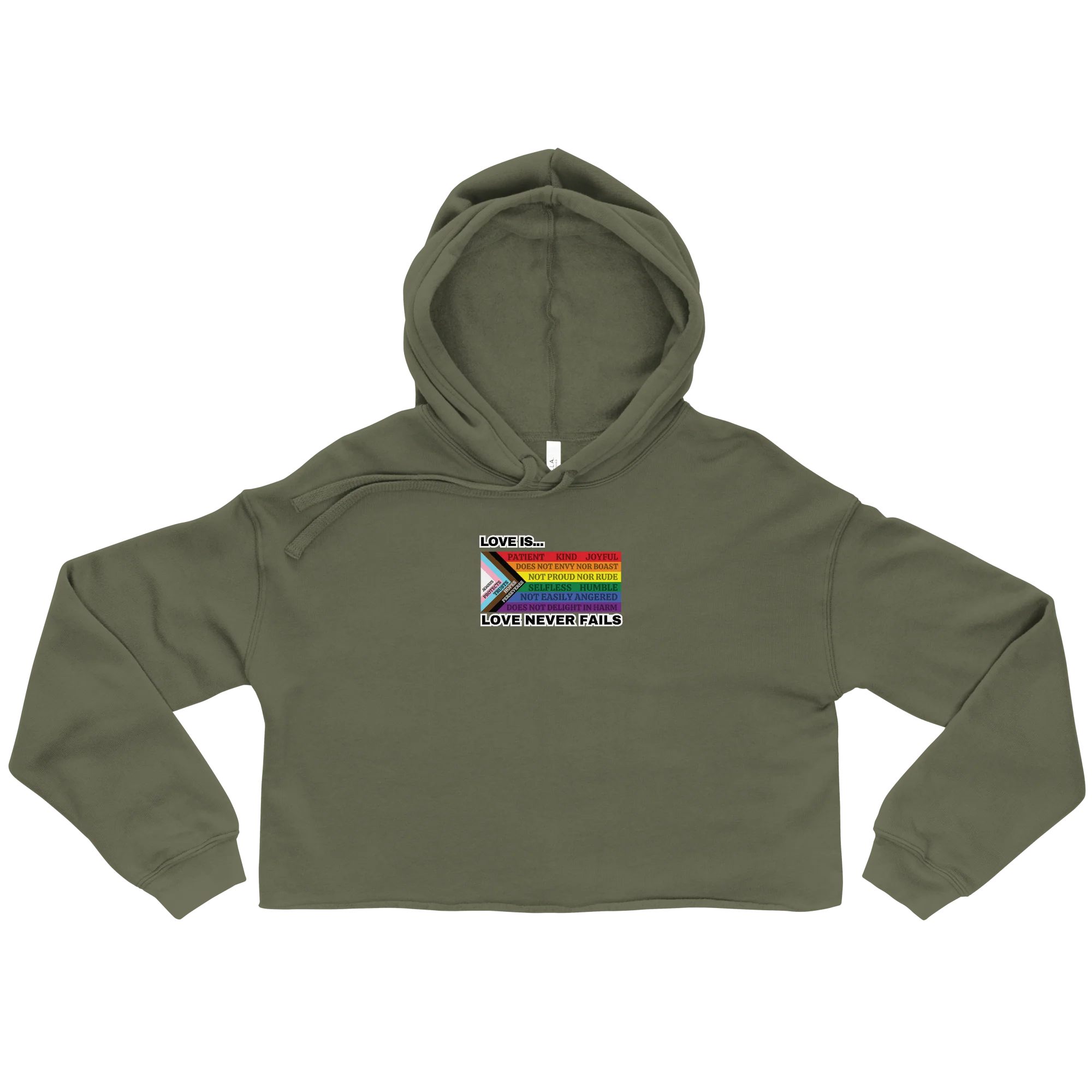 Love Never Fails Crop Hoodie - Image 4