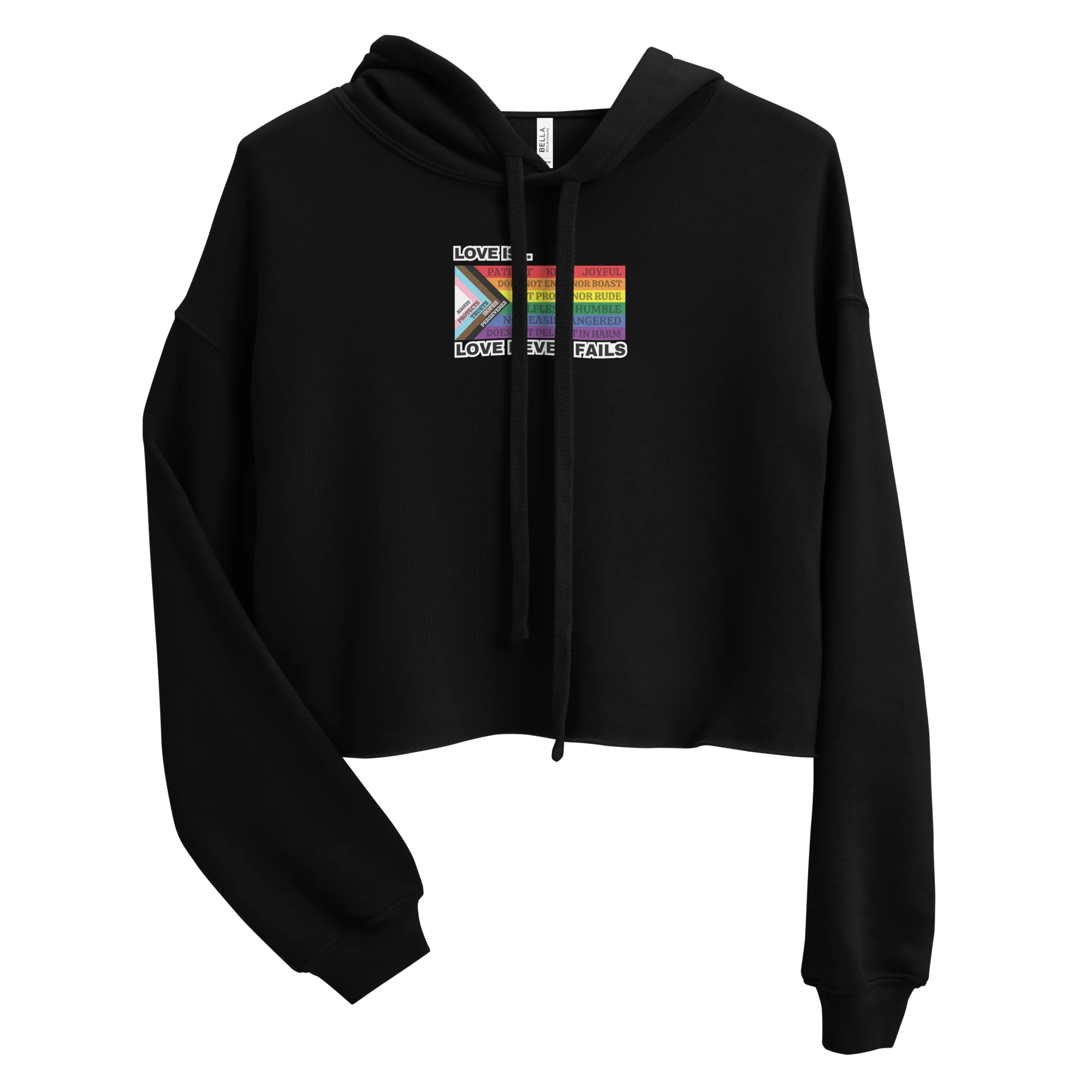 Love Never Fails Crop Hoodie - Image 7